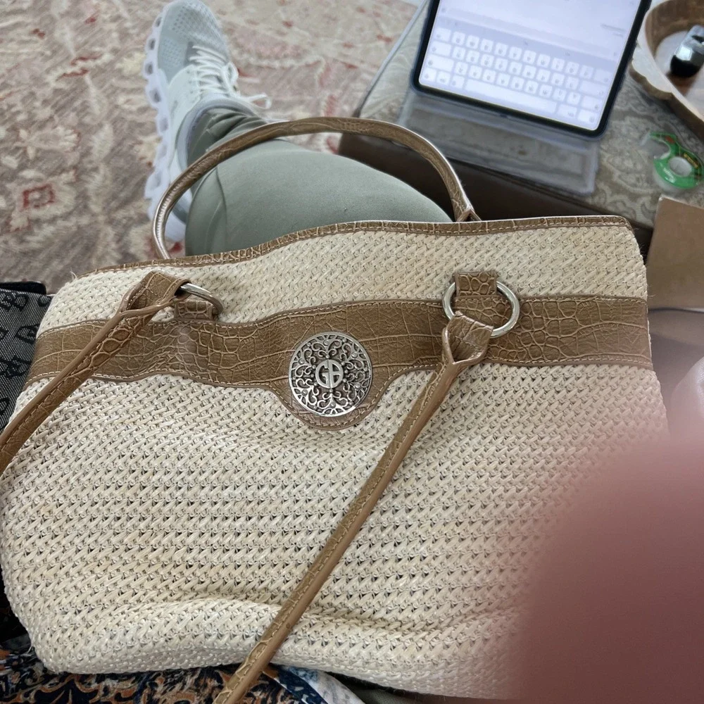 Gianini Bernini Straw Purse EUC Spring Church Clean Girl Boho Hobo